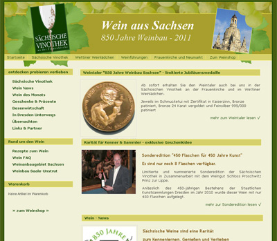 Saechsische Vinothek Internetseite