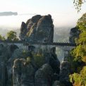 Basteibrücke mit Morgennebel